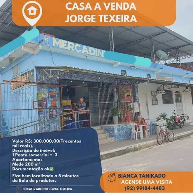 Foto 1 de Galpão/Depósito/Armazém com 3 Quartos à venda, 200m² em Jorge Teixeira, Manaus