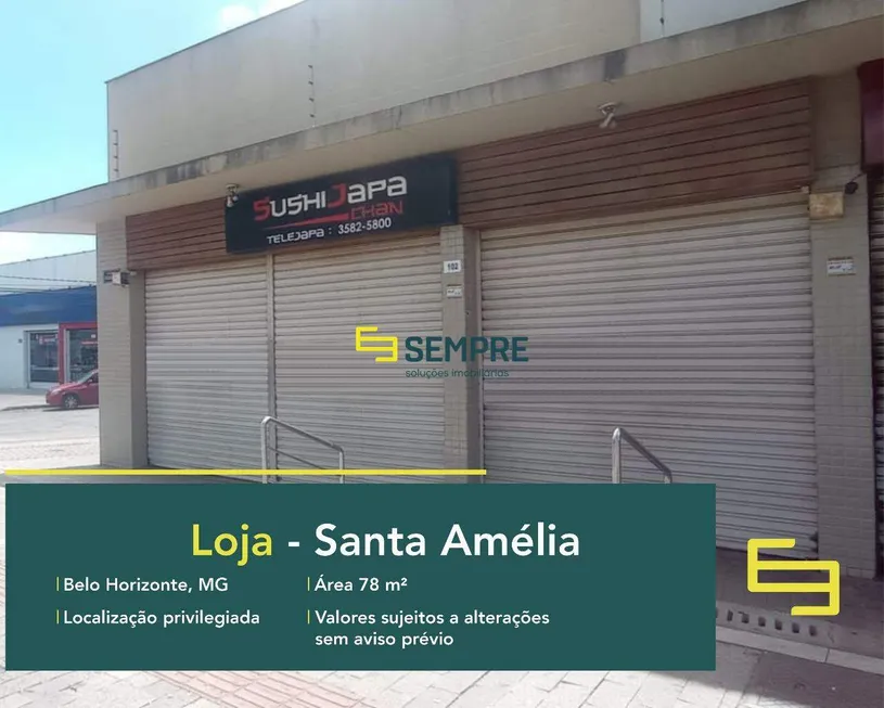 Foto 1 de Ponto Comercial à venda, 78m² em Santa Amélia, Belo Horizonte