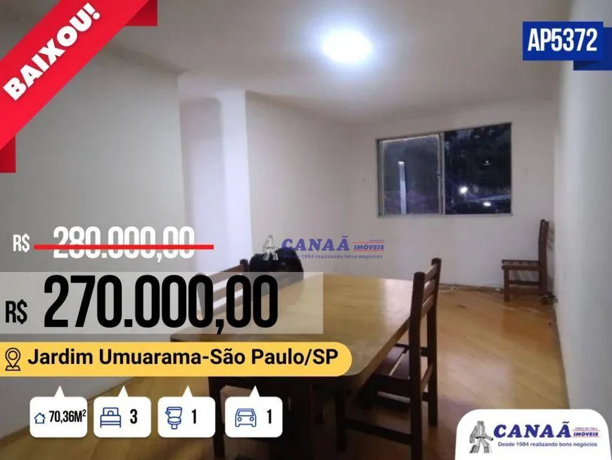 Foto 1 de Apartamento com 3 Quartos para venda ou aluguel, 70m² em Jardim Umuarama, São Paulo