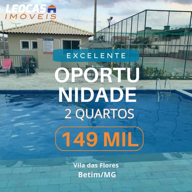 Foto 1 de Apartamento com 2 Quartos à venda, 43m² em Vila das Flores, Betim