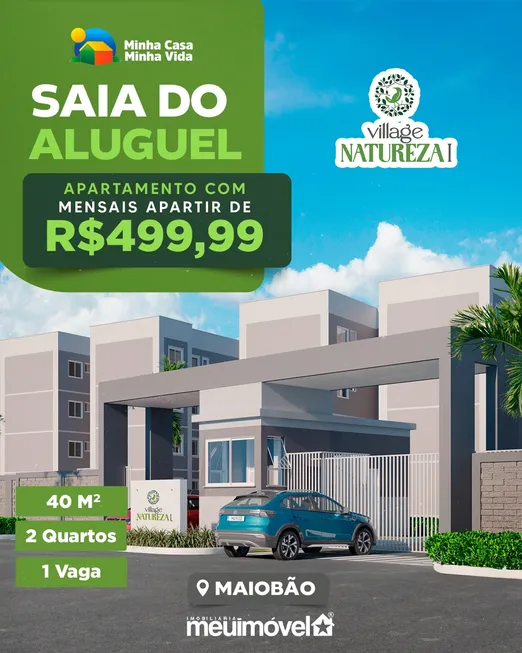 Foto 1 de Apartamento com 2 Quartos à venda, 40m² em Forquilha, São José de Ribamar