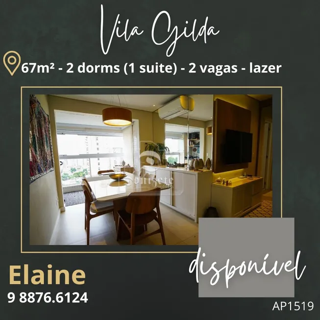 Foto 1 de Apartamento com 2 Quartos à venda, 67m² em Vila Gilda, Santo André
