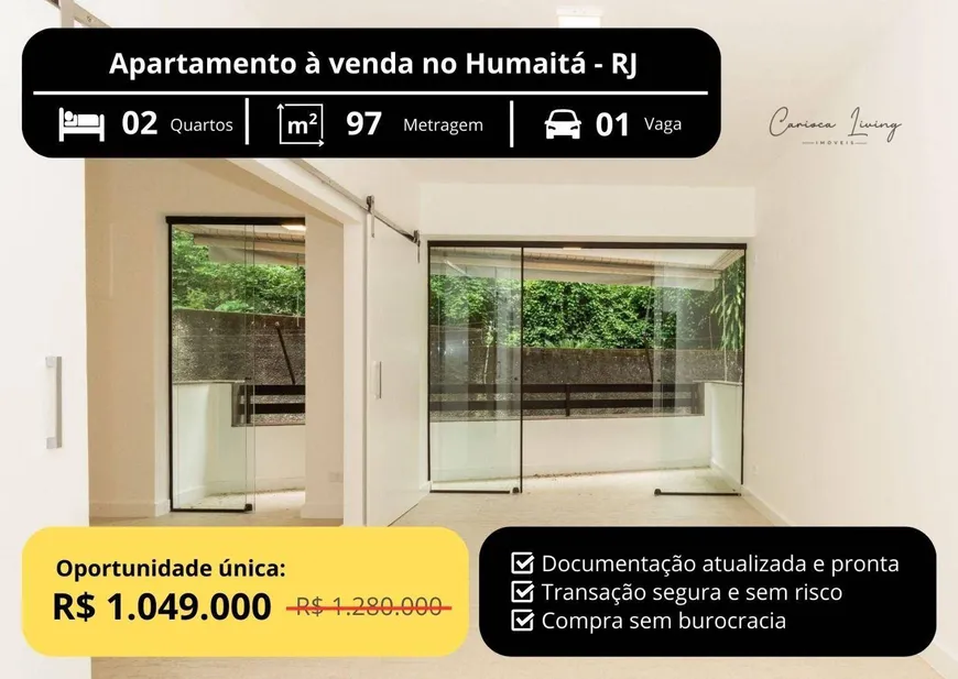 Foto 1 de Apartamento com 2 Quartos à venda, 97m² em Humaitá, Rio de Janeiro