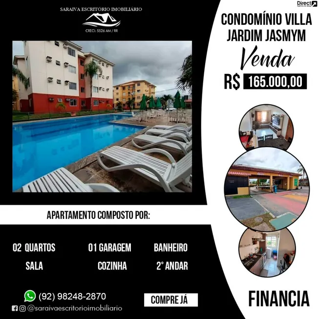 Foto 1 de Apartamento com 2 Quartos à venda, 54m² em Tarumã Açu, Manaus