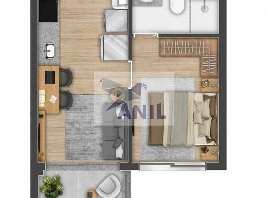 Foto 1 de Apartamento com 1 Quarto à venda, 30m² em Brooklin, São Paulo