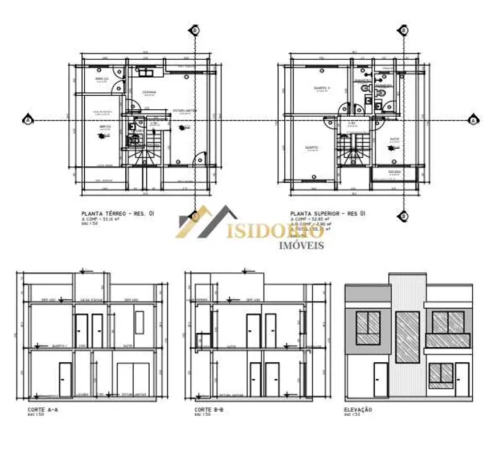 Foto 1 de Sobrado com 3 Quartos à venda, 106m² em Pinheirinho, Curitiba