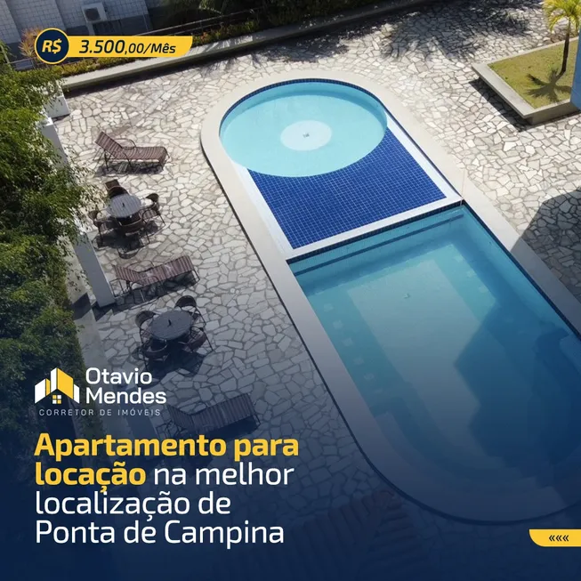 Foto 1 de Apartamento com 4 Quartos para alugar, 90m² em Ponta De Campina, Cabedelo