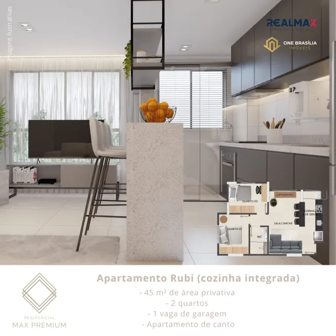 Foto 1 de Apartamento com 2 Quartos à venda, 45m² em Samambaia Norte, Brasília