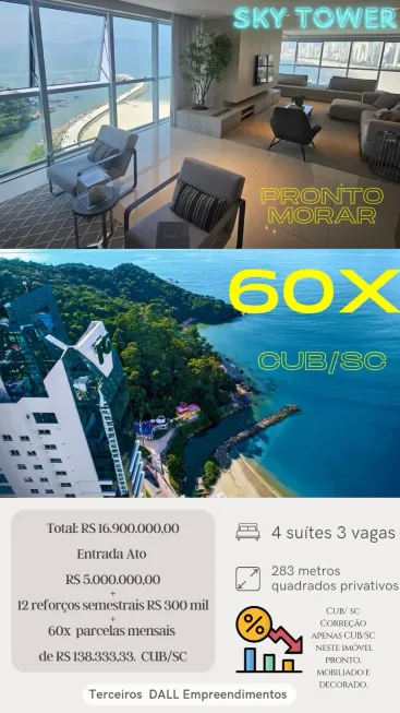 Foto 1 de Apartamento com 5 Quartos à venda, 283m² em Pioneiros, Balneário Camboriú