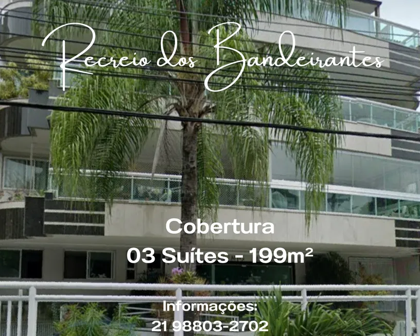 Foto 1 de Cobertura com 3 Quartos à venda, 199m² em Recreio Dos Bandeirantes, Rio de Janeiro