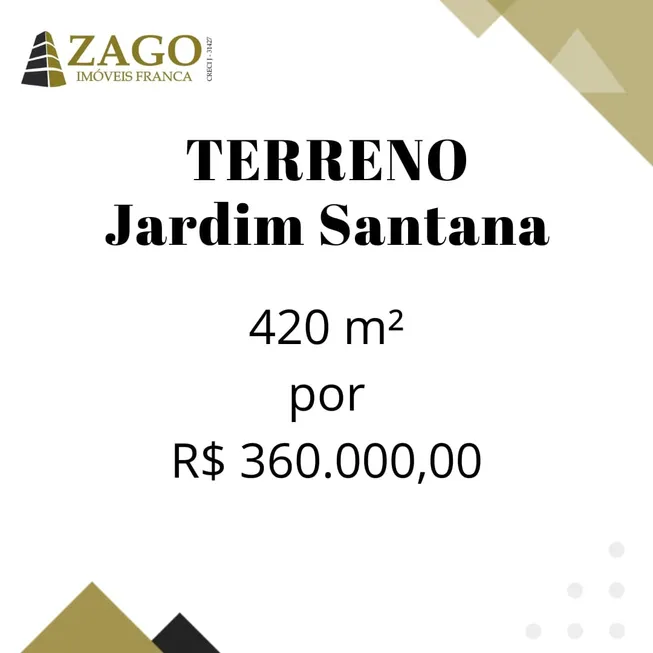 Foto 1 de Lote/Terreno à venda, 420m² em Jardim Santana, Franca