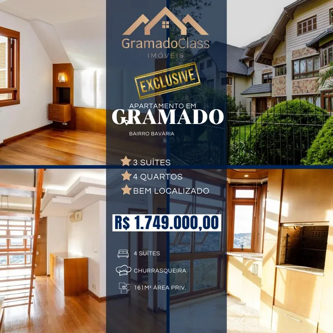 Foto 1 de Apartamento com 4 Quartos à venda, 161m² em Bavária, Gramado