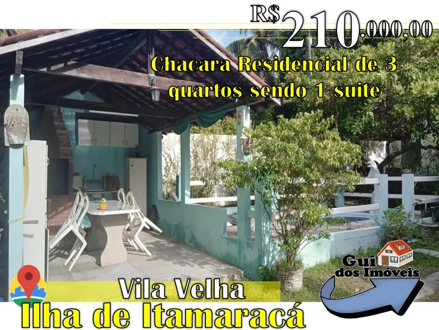 Foto 1 de Fazenda/Sítio com 3 Quartos à venda, 110m² em Vila Velha, Ilha de Itamaracá