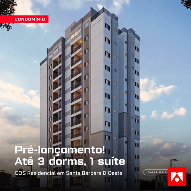 Foto 1 de Apartamento com 3 Quartos à venda, 70m² em Parque Residencial Santa Inês, Santa Bárbara D'Oeste