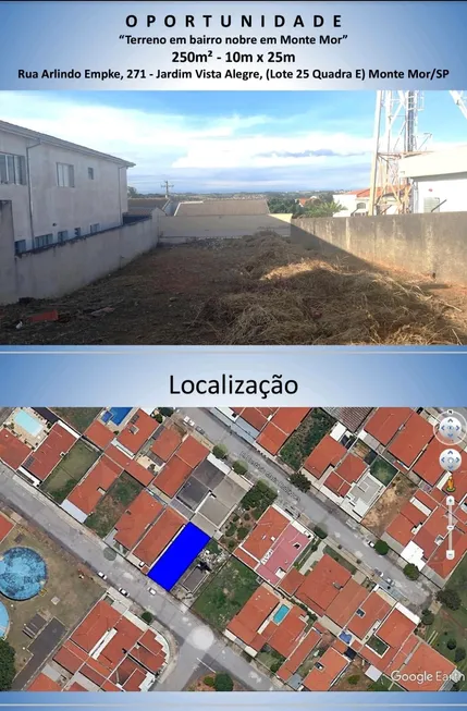 Foto 1 de Lote/Terreno à venda, 250m² em Jardim Vista Alegre, Monte Mor