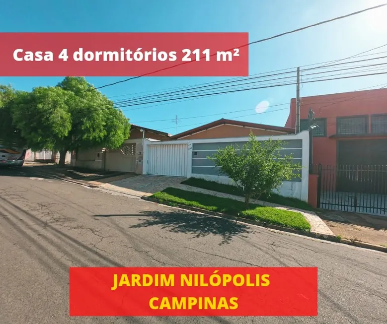 Foto 1 de Sobrado com 4 Quartos à venda, 211m² em Jardim Nilópolis, Campinas