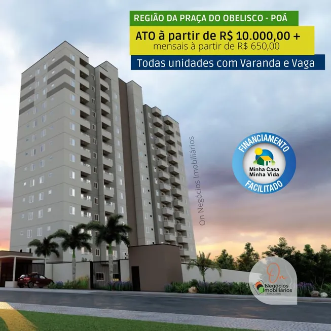 Foto 1 de Apartamento com 2 Quartos à venda, 48m² em Jardim Santo Antônio, Poá