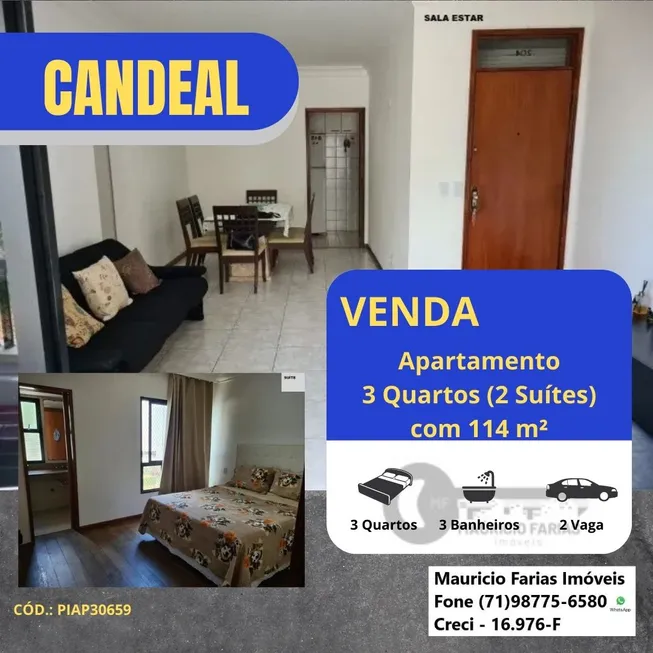Foto 1 de Apartamento com 3 Quartos à venda, 114m² em Candeal, Salvador