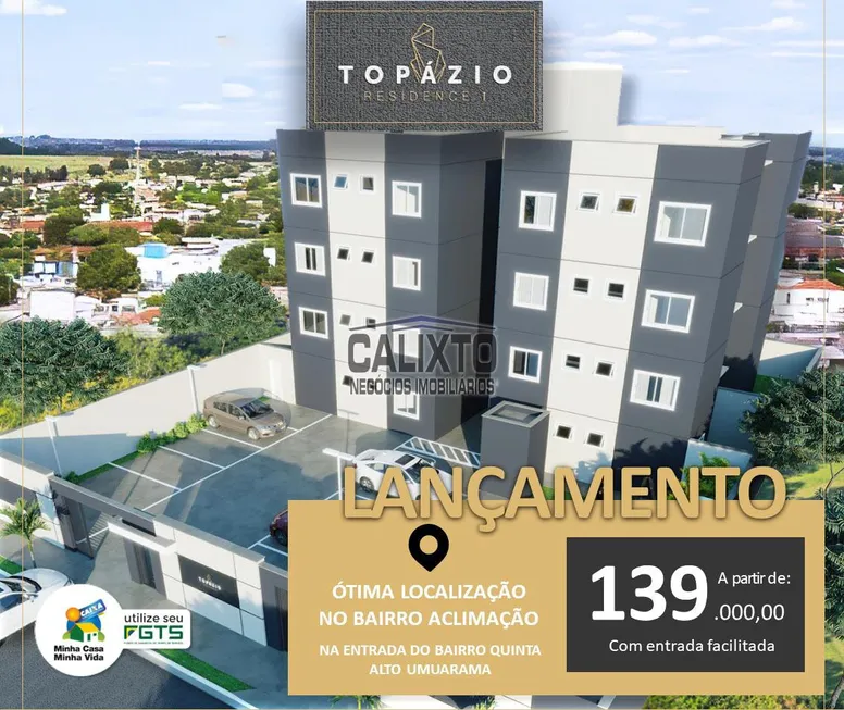 Foto 1 de Apartamento com 2 Quartos à venda, 42m² em Aclimacao, Uberlândia