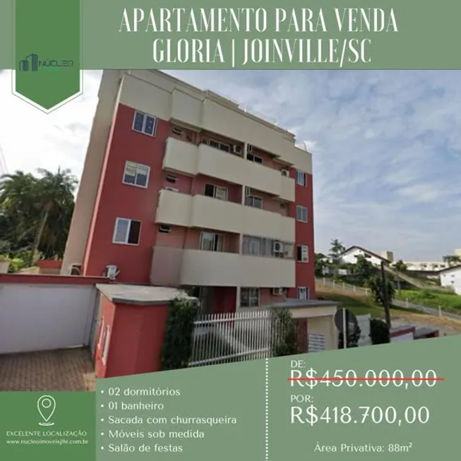 Foto 1 de Apartamento com 2 Quartos à venda, 88m² em Glória, Joinville