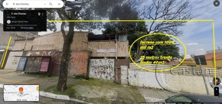 Foto 1 de Lote/Terreno com 1 Quarto à venda, 1000m² em Vila Prudente, São Paulo