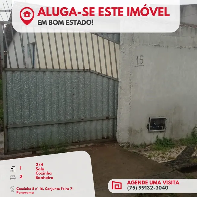 Foto 1 de Casa com 2 Quartos para alugar, 10m² em Tomba, Feira de Santana