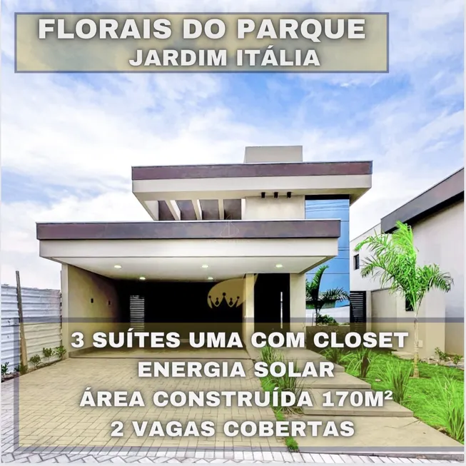 Foto 1 de Casa de Condomínio com 3 Quartos à venda, 170m² em Jardim Itália, Cuiabá