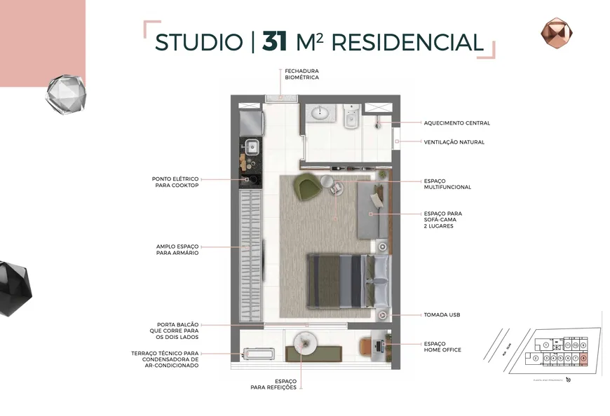 Foto 1 de Apartamento com 1 Quarto à venda, 31m² em Itaim Paulista, São Paulo