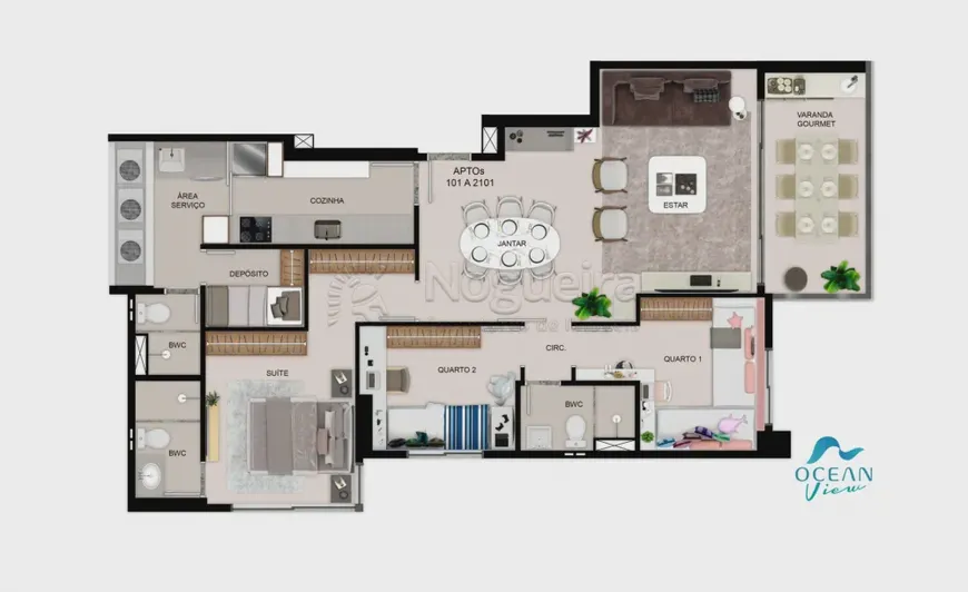 Foto 1 de Apartamento com 3 Quartos à venda, 96m² em Candeias, Jaboatão dos Guararapes