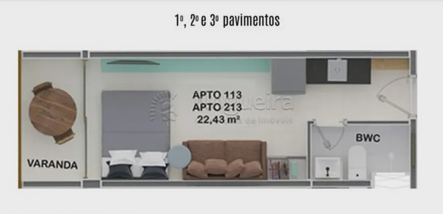 Foto 1 de Flat com 1 Quarto à venda, 24m² em Porto de Galinhas, Ipojuca
