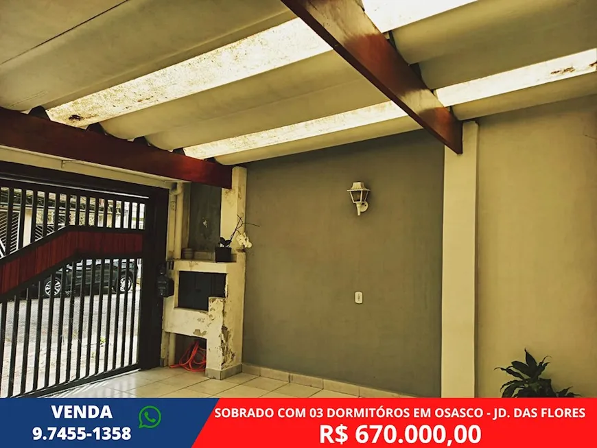 Foto 1 de Casa com 3 Quartos à venda, 230m² em Jardim das Flores, Osasco
