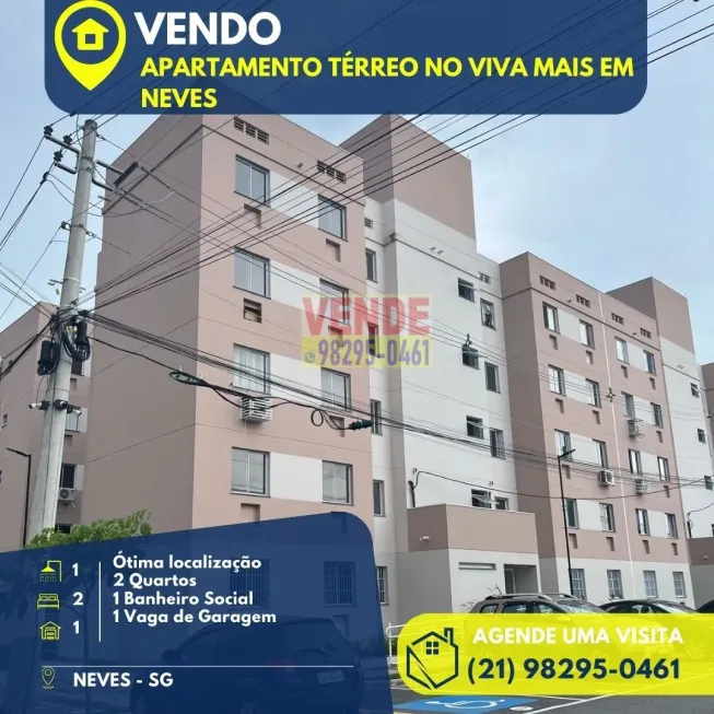 Foto 1 de Apartamento com 2 Quartos à venda, 60m² em Neves Neves, São Gonçalo