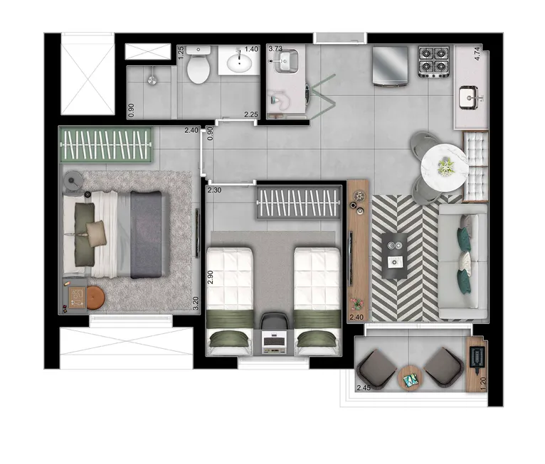 Foto 1 de Apartamento com 2 Quartos à venda, 42m² em Vila das Belezas, São Paulo