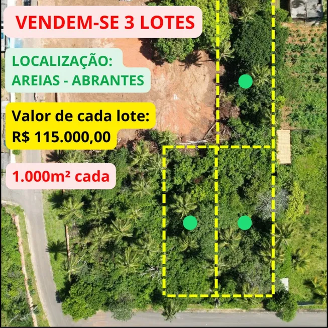 Foto 1 de Lote/Terreno à venda, 999m² em Areias Abrantes, Camaçari