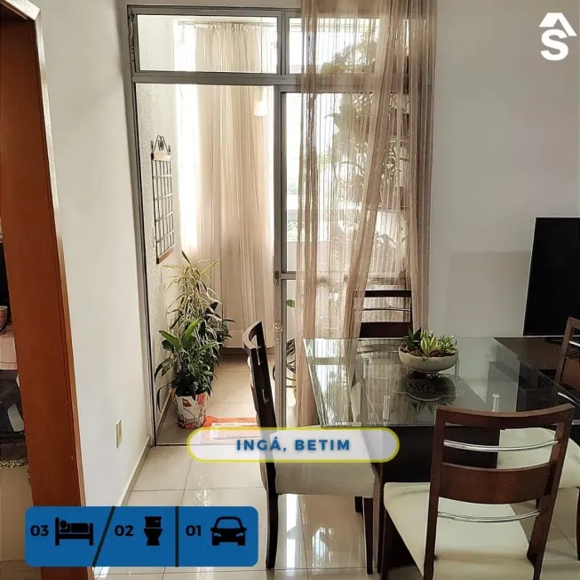 Foto 1 de Apartamento com 3 Quartos à venda, 72m² em Inga, Betim