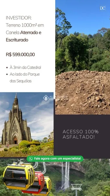 Foto 1 de Lote/Terreno à venda, 1000m² em Centro, Canela