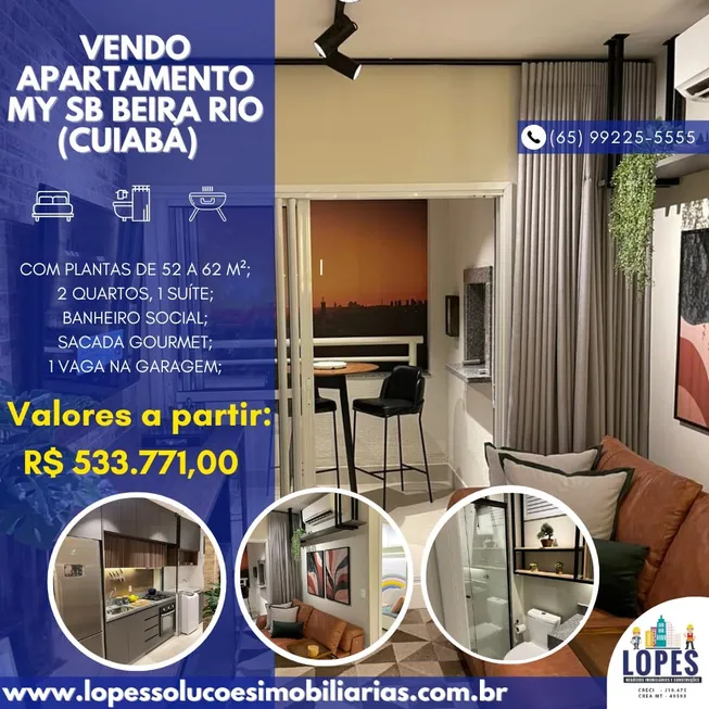 Foto 1 de Apartamento com 2 Quartos à venda, 62m² em Novo Terceiro, Cuiabá