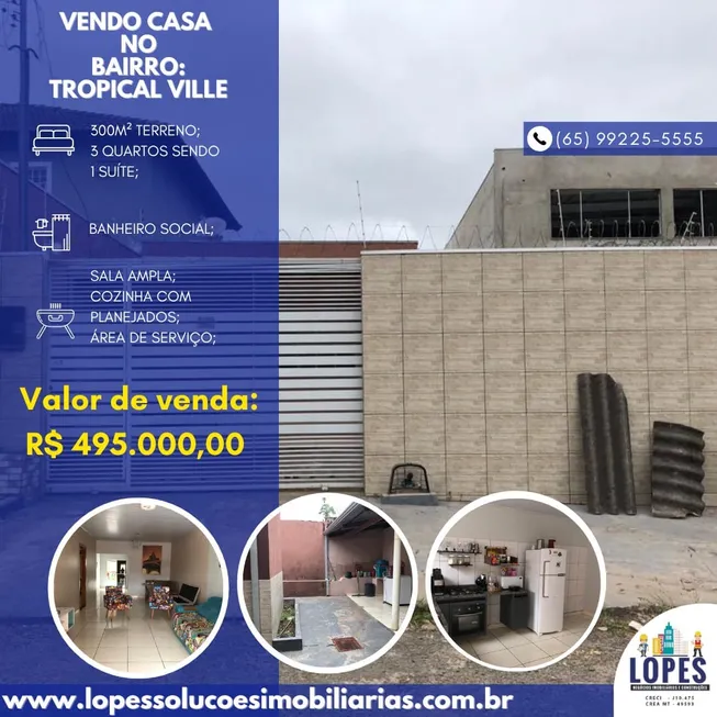 Foto 1 de Casa com 3 Quartos à venda, 200m² em Novo Colorado, Cuiabá