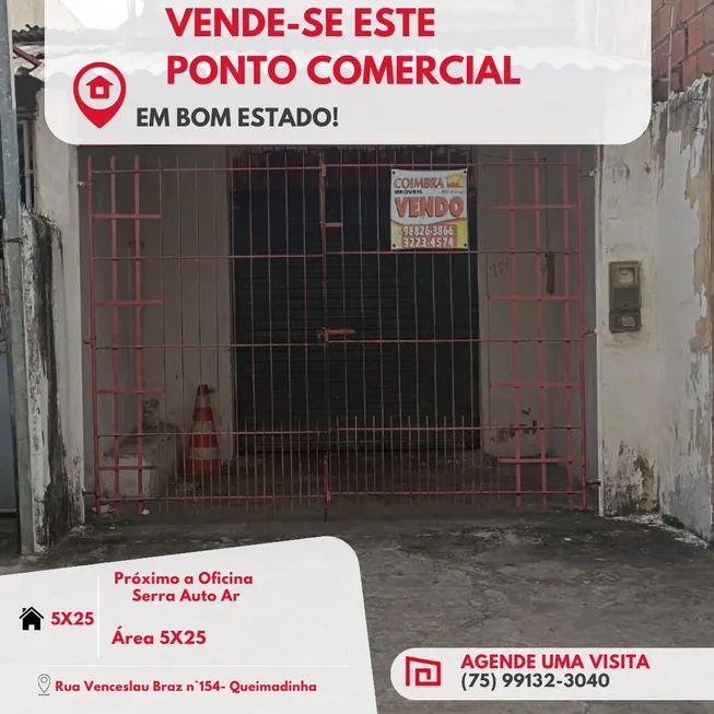 Foto 1 de Ponto Comercial à venda, 10m² em Queimadinha, Feira de Santana