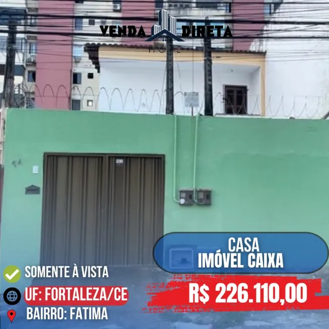 Foto 1 de Casa com 3 Quartos à venda, 119m² em Fátima, Fortaleza