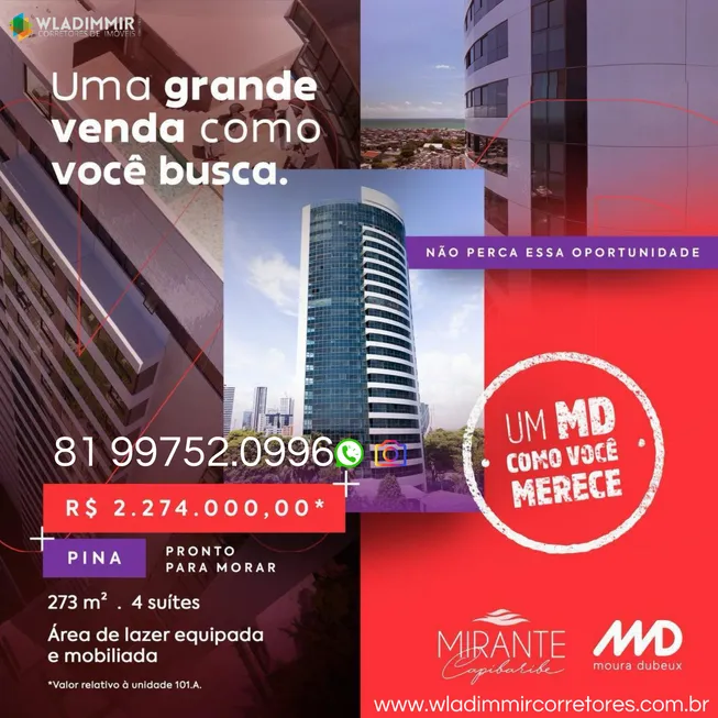 Foto 1 de Apartamento com 4 Quartos à venda, 269m² em Pina, Recife