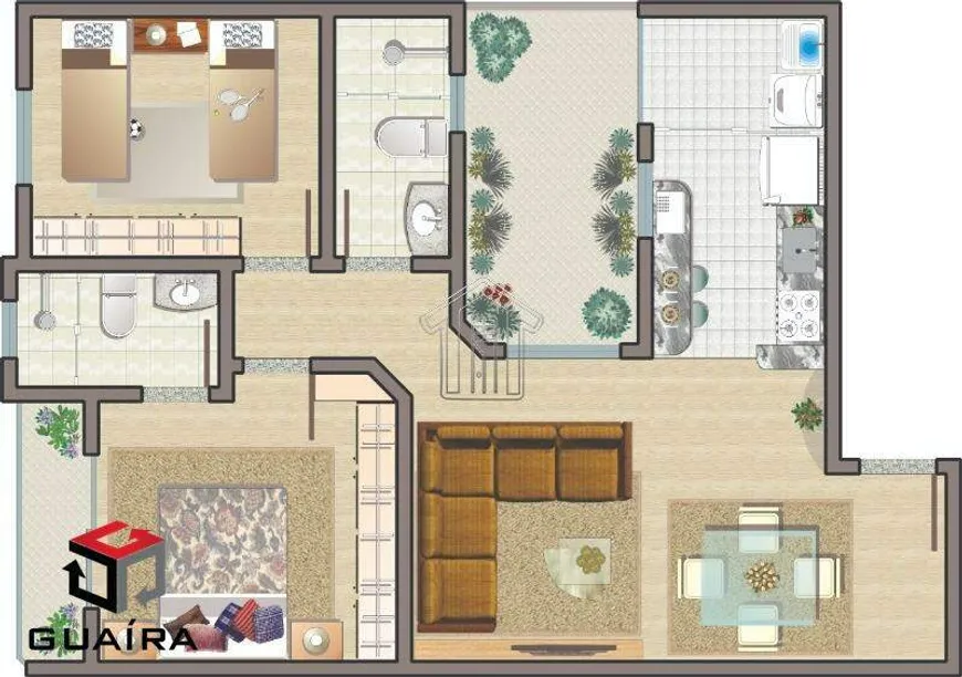 Foto 1 de Apartamento com 2 Quartos à venda, 56m² em Utinga, Santo André