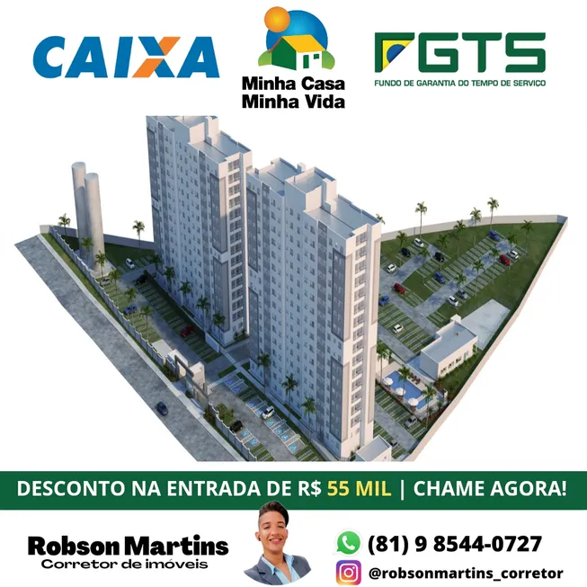 Foto 1 de Apartamento com 2 Quartos à venda, 44m² em Bairro Novo do Carmelo, Camaragibe