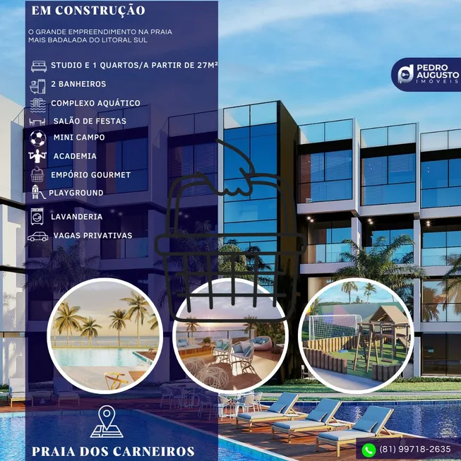 Foto 1 de Apartamento com 1 Quarto à venda, 75m² em Praia dos Carneiros, Tamandare