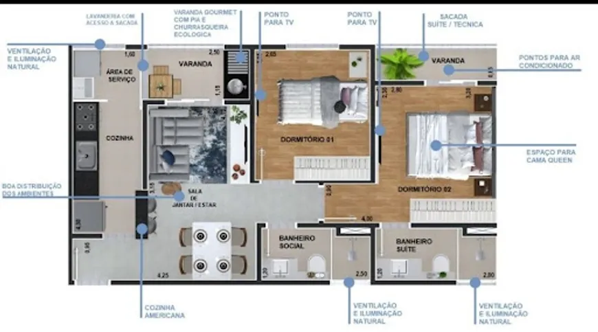 Foto 1 de Apartamento com 2 Quartos à venda, 57m² em Jardim Novo Ângulo, Hortolândia