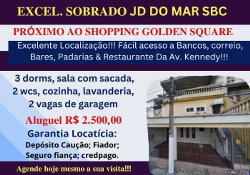 Foto 1 de Sobrado com 3 Quartos para venda ou aluguel, 200m² em Jardim do Mar, São Bernardo do Campo