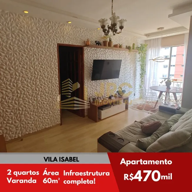 Foto 1 de Apartamento com 2 Quartos à venda, 60m² em Vila Isabel, Rio de Janeiro