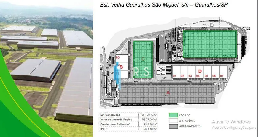 Foto 1 de Galpão/Depósito/Armazém para alugar, 7894m² em Cumbica, Guarulhos