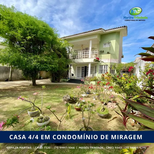 Foto 1 de Casa de Condomínio com 4 Quartos à venda, 246m² em Miragem, Lauro de Freitas