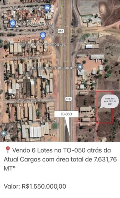 Foto 1 de Lote/Terreno à venda, 7631m² em Plano Diretor Sul, Palmas